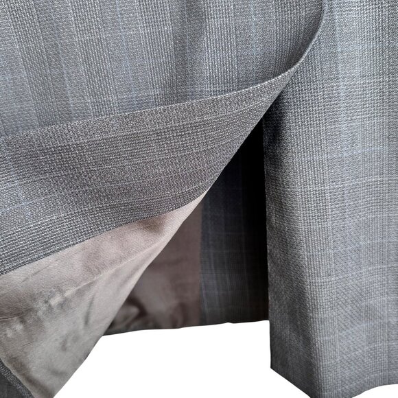 Barrington Premier Mens Suit Coat 44 Reg Dark Gray Worsted Wool Textured New - Picture 10 of 11